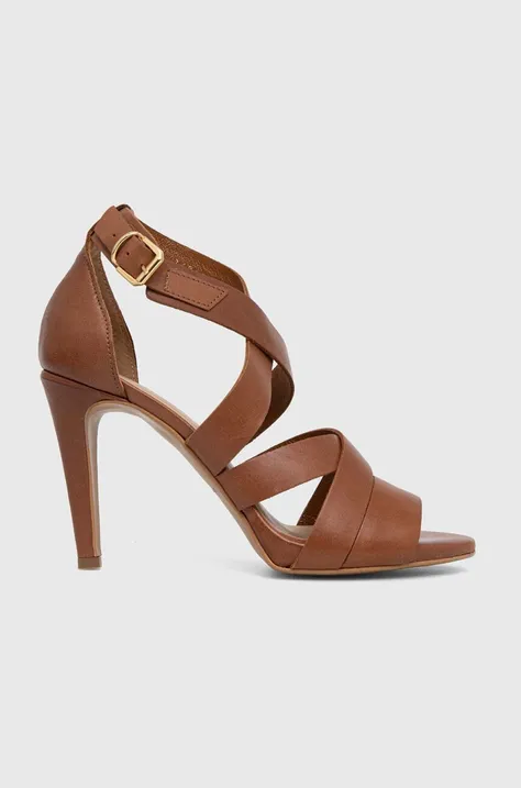 Шкіряні сандалі Wojas 7604553 колір коричневий
