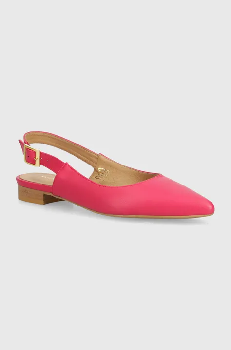 Wojas bőr balerina cipő rózsaszín, nyitott sarokkal, 4402355