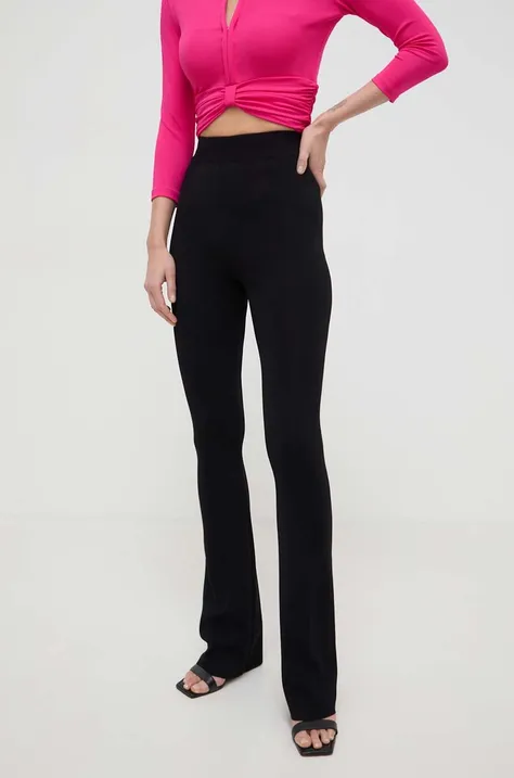 Silvian Heach spodnie damskie kolor czarny dzwony high waist