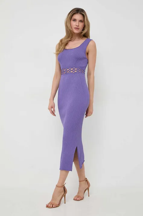 Liviana Conti sukienka kolor fioletowy midi dopasowana