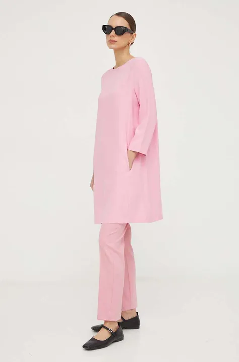Liviana Conti sukienka kolor różowy mini rozkloszowana