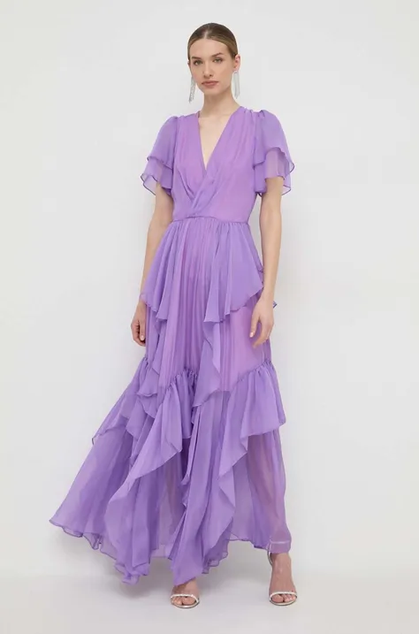Šaty Silvian Heach fialová barva, maxi
