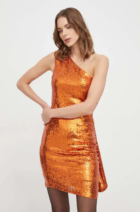 Silvian Heach sukienka kolor pomarańczowy mini prosta