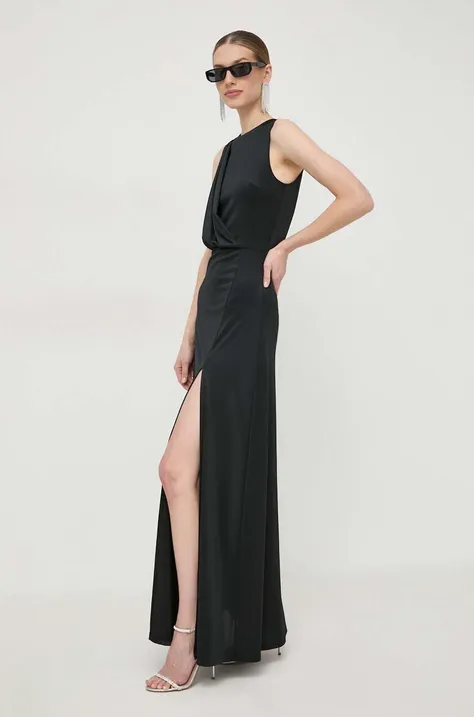 Šaty Silvian Heach čierna farba, maxi, rovný strih