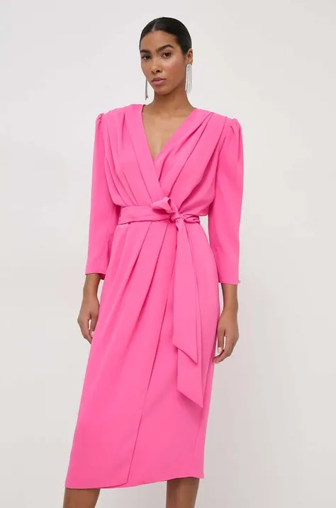 Šaty Nissa růžová barva, midi, RC14938