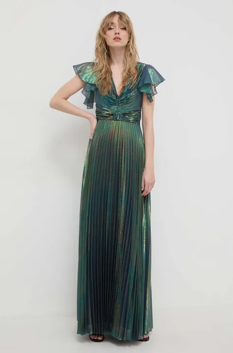 Šaty Nissa zelená barva, maxi, RS14575