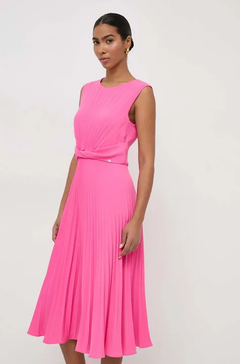 Šaty Nissa ružová farba, midi, áčkový strih