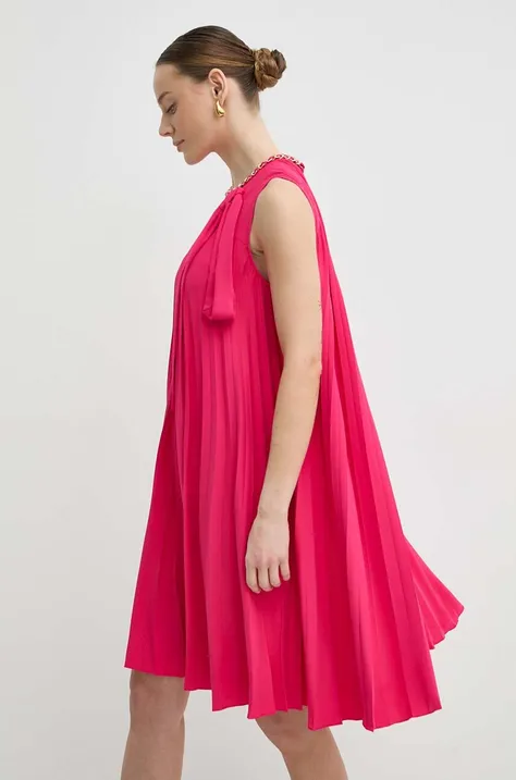 Haljina Nissa boja: ružičasta, mini, širi se prema dolje, RC14842