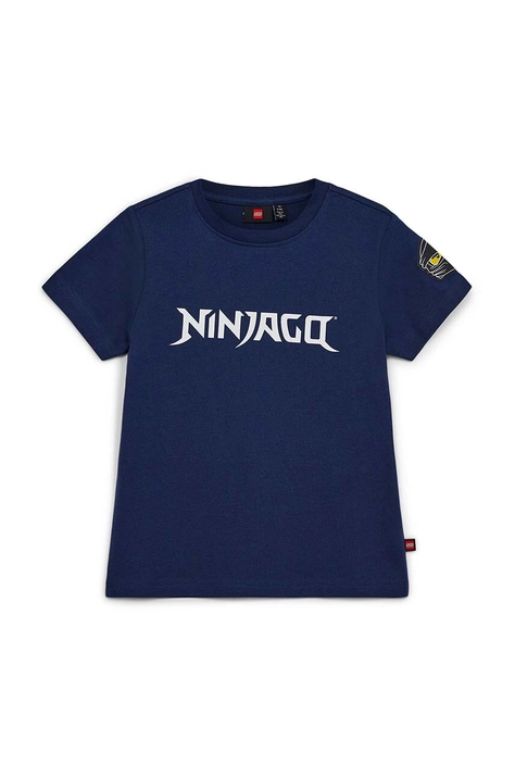 Lego tricou de bumbac pentru copii culoarea albastru marin, cu imprimeu