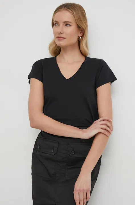 Mos Mosh t-shirt bawełniany damski kolor czarny