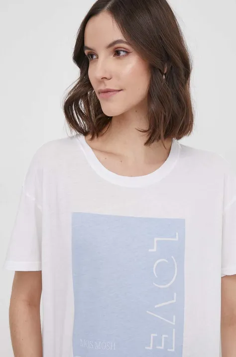 Mos Mosh t-shirt bawełniany damski kolor niebieski