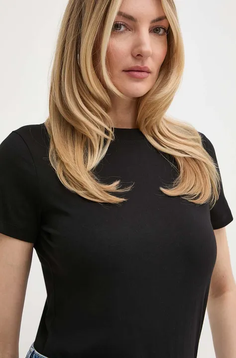 Silvian Heach tricou din bumbac femei, culoarea negru