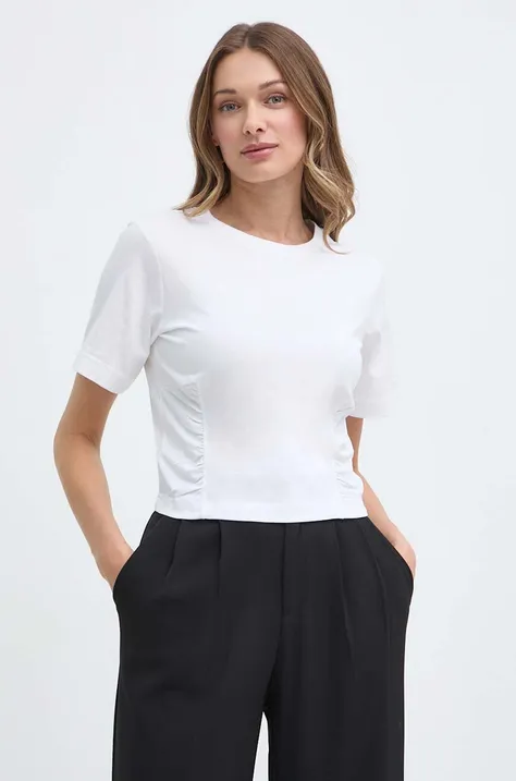 Bombažna kratka majica Silvian Heach ženski, bela barva
