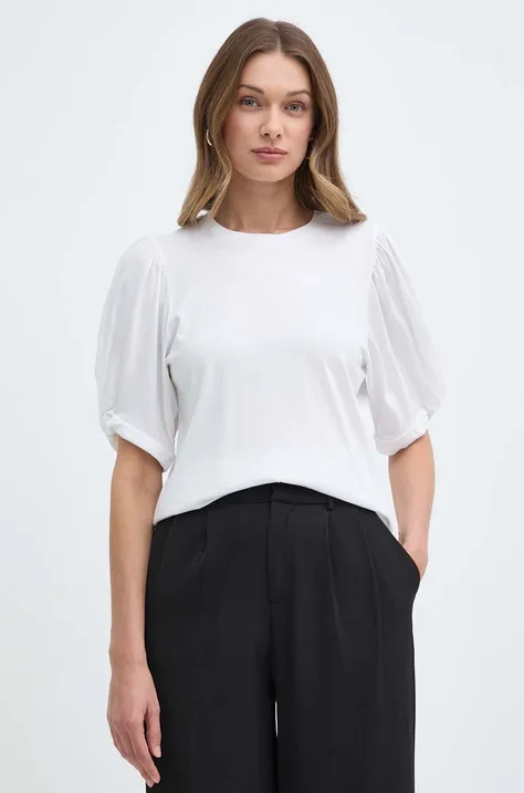 Βαμβακερό μπλουζάκι Silvian Heach γυναικεία, χρώμα: άσπρο