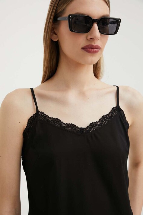 Silvian Heach top femei, culoarea negru, neted