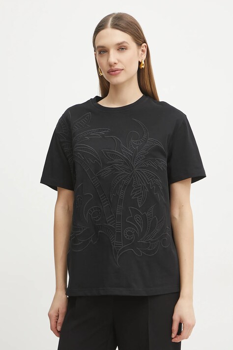 Памучна тениска Silvian Heach PADER в черно CVP25029TS