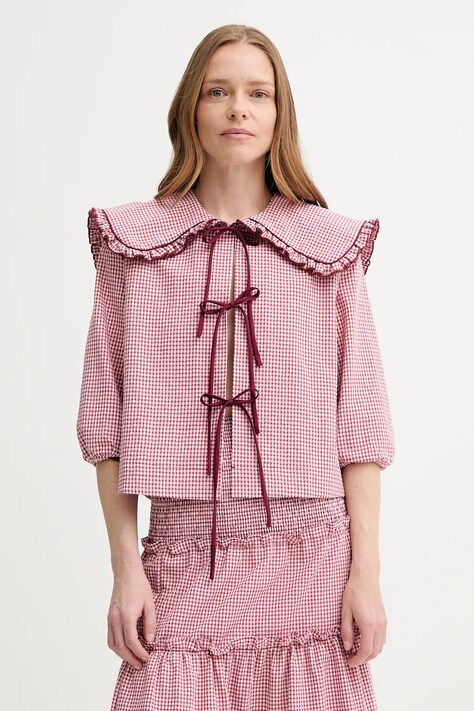 Alohas cămașă din bumbac Airi culoarea roz, cu guler clasic, relaxed, R100943