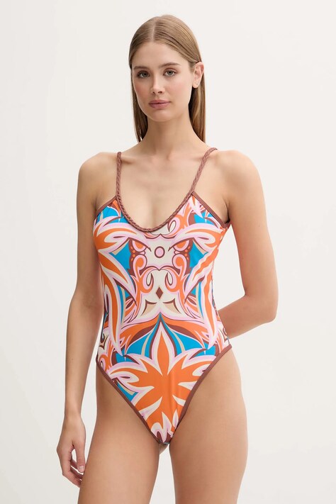 Суцільний купальник Silvian Heach SINEM колір помаранчевий злегка ущільнена чашечка CVP25103CO