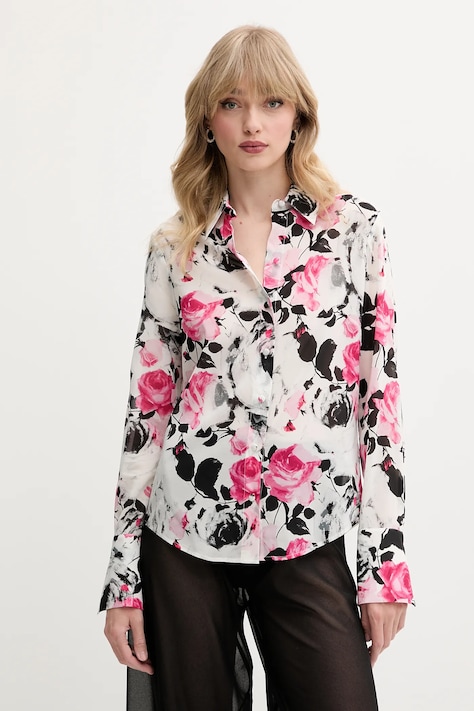 Svilena srajca Blugirl Blumarine ženska, roza barva, RA5171.T2949