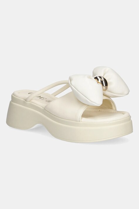 Pantofle GOE dámské, béžová barva, na platformě, RR2N4120