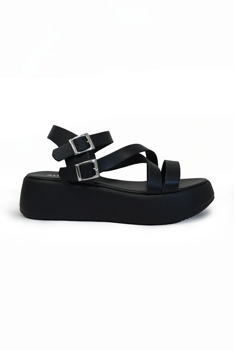 Altercore sandale Serena black femei, culoarea negru, cu platforma, Serena black