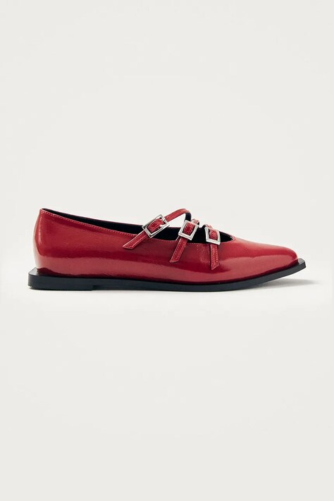 Alohas bőr balerina cipő Jive piros, S100839-03