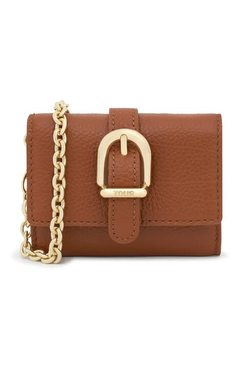 Tous portofel de piele BUCKLES femei, culoarea maro, 2002189643