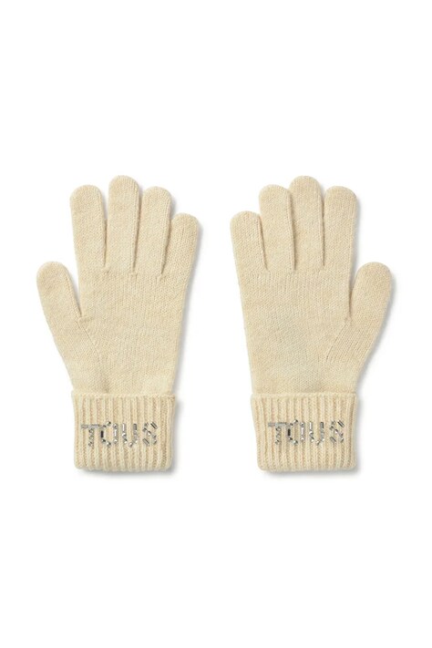 Rukavice z vlněné směsi Tous TEXTIL béžová barva, 2002204001