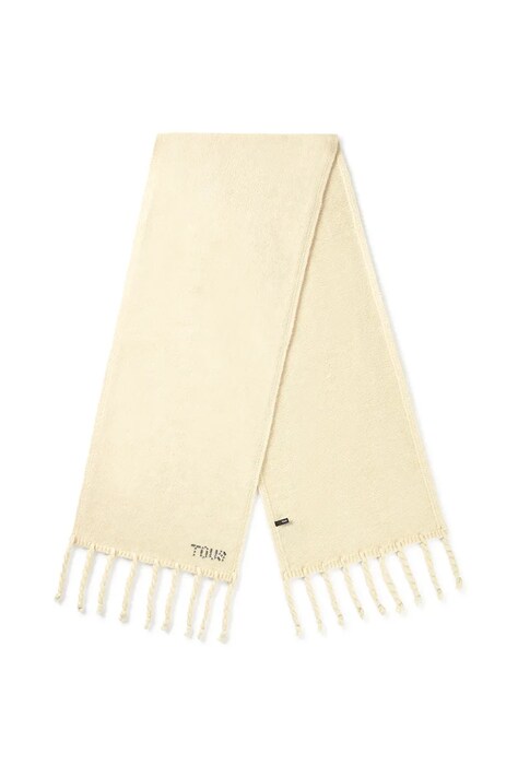 Šátek z vlněné směsi Tous TEXTIL béžová barva, hladký, 2002203301