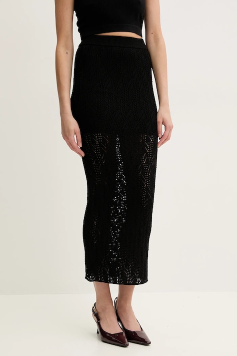 Silvian Heach fusta GIRBOVA culoarea negru, maxi, creion, GPP25304LO
