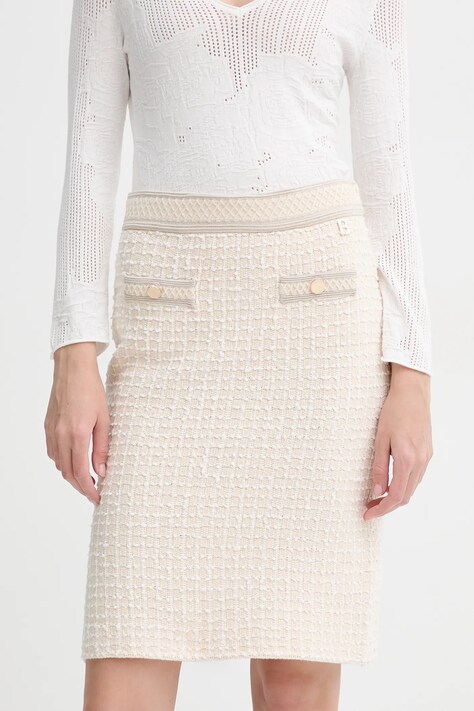 Пола Blugirl Blumarine в бежово среднодълга с кройка тип молив RA5077.MS016