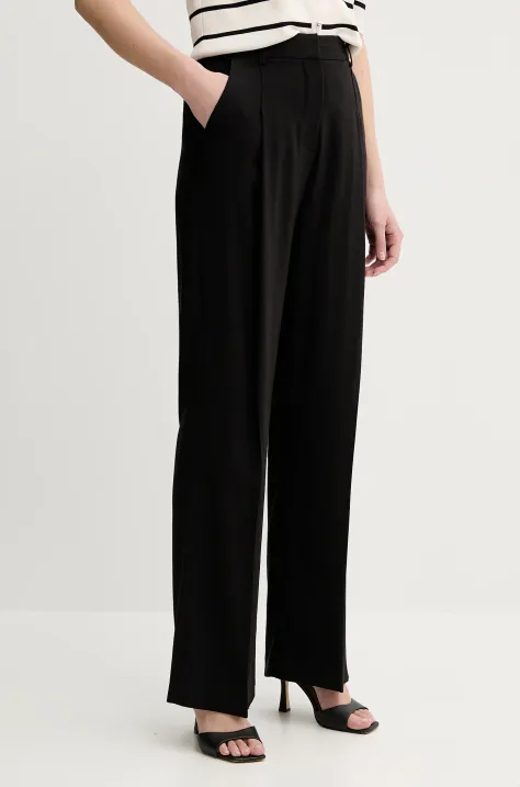 Silvian Heach spodnie NIEVA damskie kolor czarny proste high waist GPP25374PA