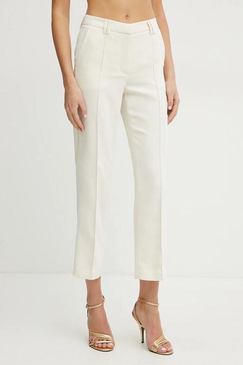 Штани Silvian Heach NIKAN жіночі колір бежевий прямі середня посадка GPP25397PA