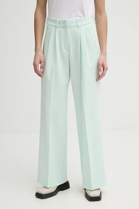 Kalhoty 2NDDAY Mille dámské, zelená barva, široké, high waist, 2252162151