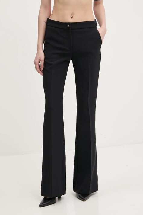Брюки Blugirl Blumarine женские цвет чёрный широкие высокая посадка RA5154.T2968