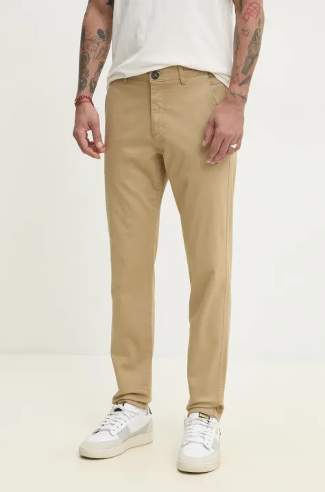 Solid pantaloni ERICO barbati, culoarea verde, cu fason chinos, 21107652.171022