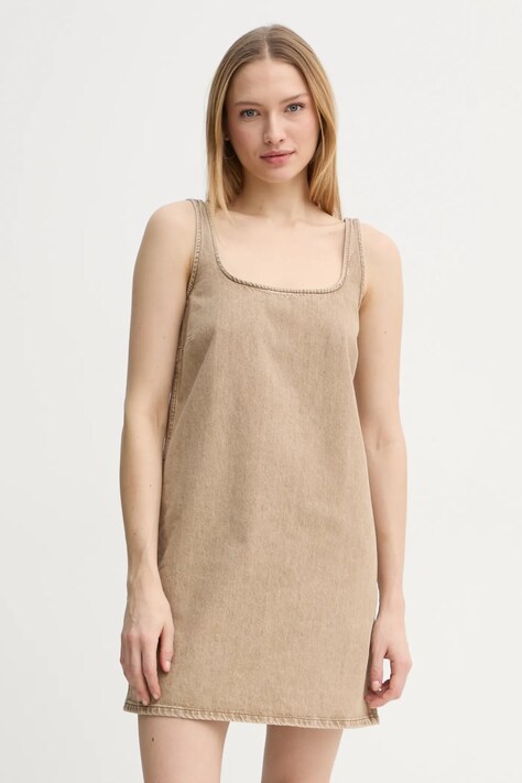 2NDDAY rochie din denim Kimm culoarea bej, mini, dreaptă, 2252727965