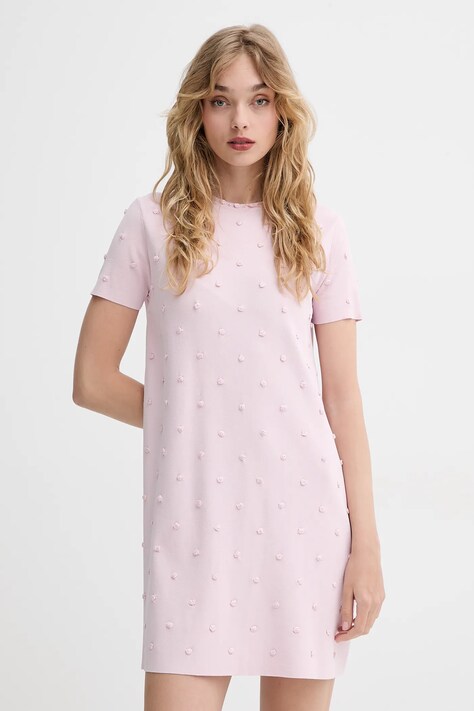 Šaty Blugirl Blumarine růžová barva, mini, RA5100.MS46M