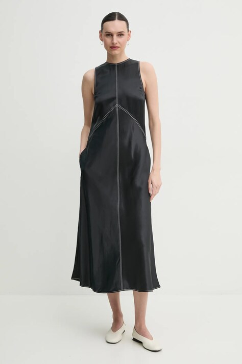 Day Birger et Mikkelsen rochie din amestec de in Aurora culoarea negru, maxi, evazată, DAY65243650