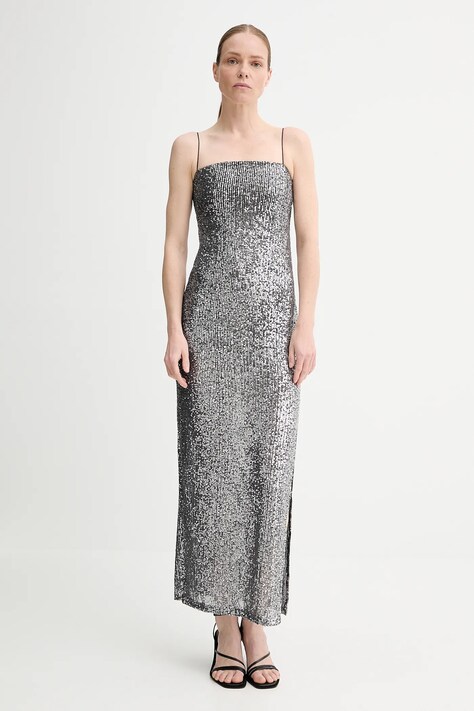 Alohas rochie Elmi culoarea argintiu, maxi, mulată, R100795