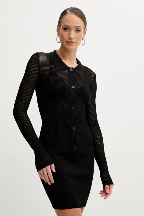 Silvian Heach cardigan KOHLES femei, culoarea negru, light, GPP25448CD