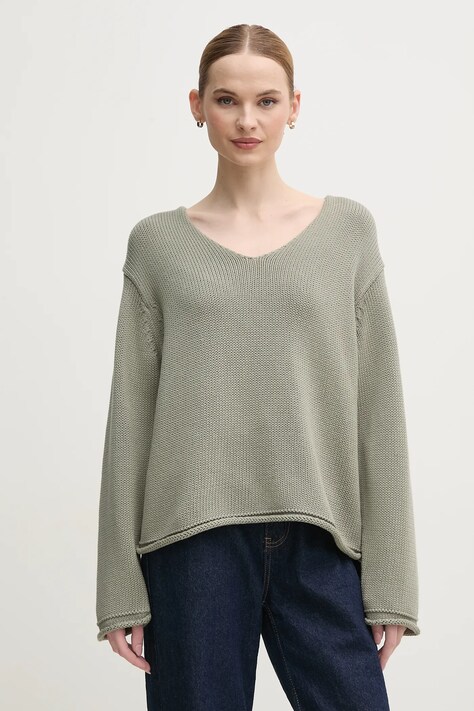 Бавовняний светр Mos Mosh жіночий колір зелений 168060