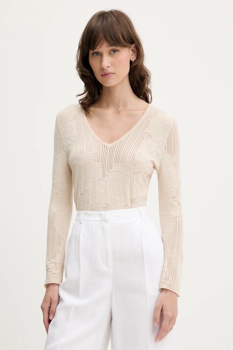 Svetr Blugirl Blumarine dámský, béžová barva, lehký, RA5011.MS99E