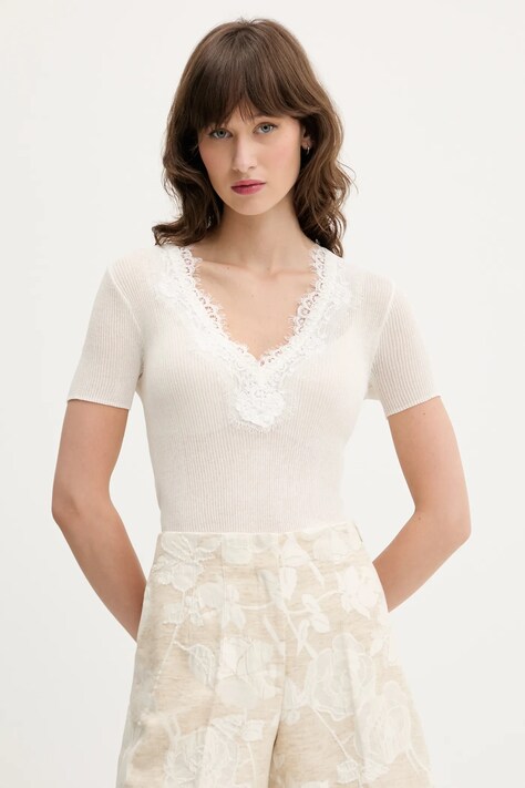Majica kratkih rukava Blugirl Blumarine za žene, boja: bež, RA5197.MA30M