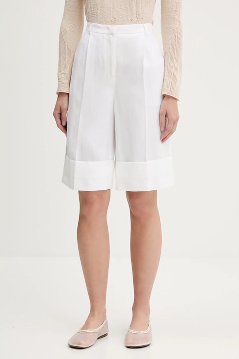 Шорты Blugirl Blumarine цвет белый однотонная высокая посадка RA5181.T8823