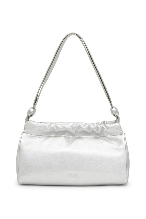 Kožená kabelka Tous GLOSS stříbrná barva, 2002190056