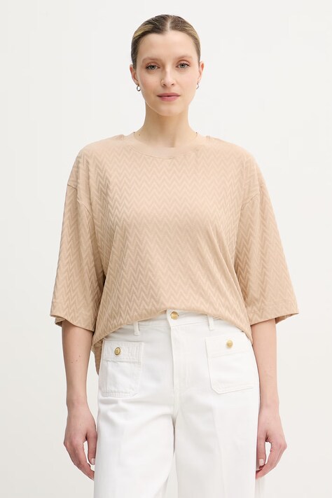 Mos Mosh T-shirt damski beżowy 168600