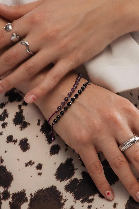 ANIA KRUK bransoletka damska ze srebra pozłacanego z ametystem SUMMER SAKAU0599