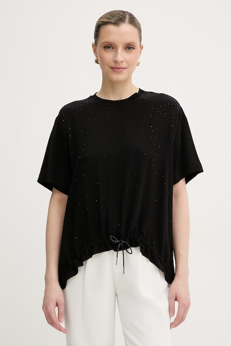 Silvian Heach bluzka damska z wiskozy TIBBIG czarna GPP26229BL