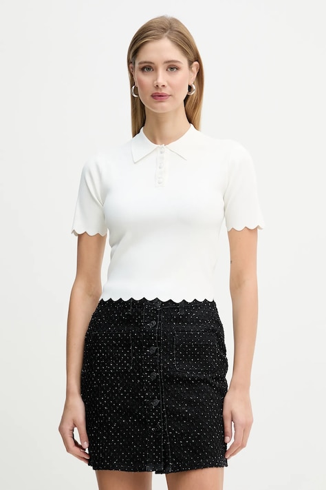 Silvian Heach polo URSAM damski kolor beżowy GPP26396PO